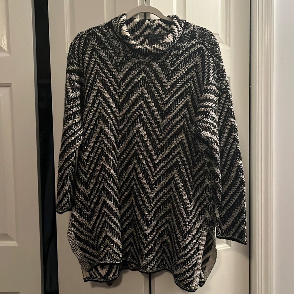 Chevron sweater - womens L - cotton/alpaca